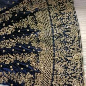 Elegant Velvet Dress With Zari Work