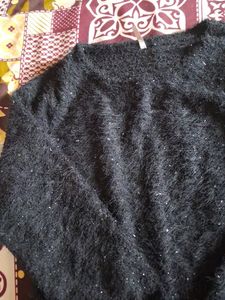 Sparkly Black Fuzzy Sweater