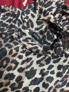 Tiger Print High Neck Top