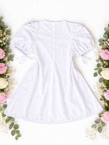 Light blue Puff Sleeve Tie-Up Mini Dress