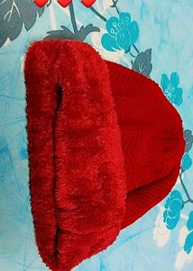 Red Knitted Beanie Hat