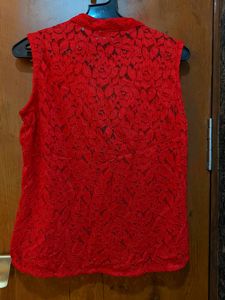 Beautiful Red Partywear Top, Pretty Red Color Sleevless Top New
