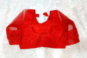Red Embroidered Blouse