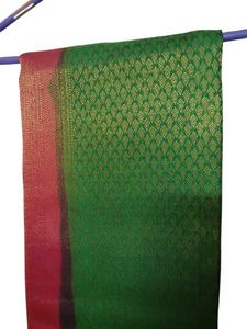 Elegant Green Silk Saree with Gold Weave