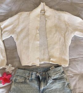 Calvin Klein White Knit Cardigan