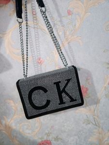 Sparkling CK Clutch with Chain
