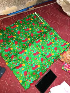 2, Green Floral Dress Material both