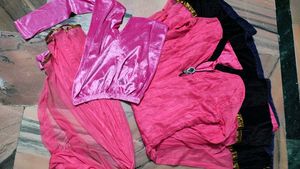 Elegant Pink Kurta Set with Black Border