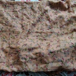 Retro Floral Chiffon Fabric