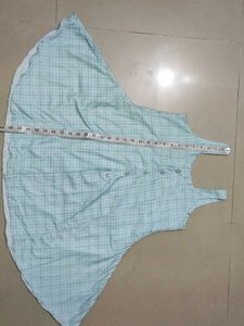 Light Blue Checkered Sleeveless Dress