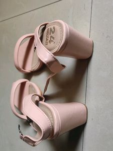 Peach Color Block Heels