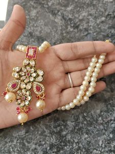 Elegant Pearl and Ruby Earrings