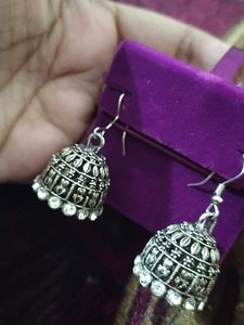 Exquisite Silver Jhumka Earrings