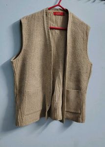 Classic Knit Sleeveless Cardigan winter warm