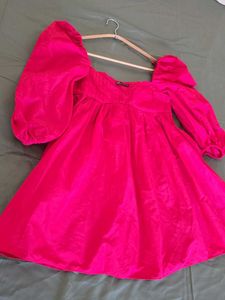 Zara Pink Puff Sleeve Dress