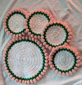Handmade Crochet Coasters Set