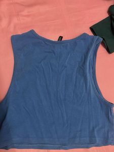 Blue Montreal Track &amp; Field Crop Top
