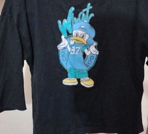 Graphic Cropped Print T-Shirt