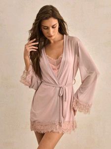 Lace Trimmed Pink Sleep Dress/Robe✨️✨️