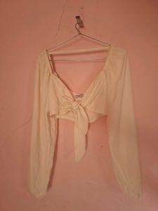 Wrap top with balloon sleeves