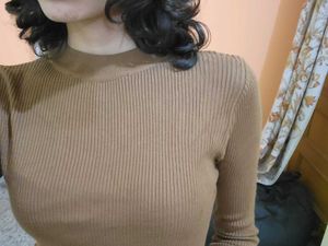 Brown Knit Bodycon Dress