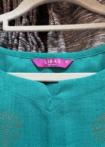 Teal Kurta with Silver Print