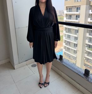 Elegant Black Wrap Dress