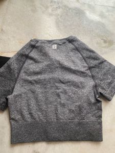 Grey Crop Athletic Top