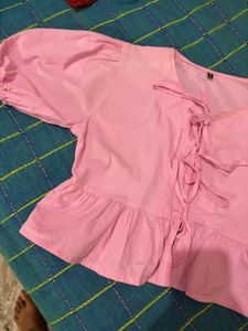 Pretty Pink Peplum Top