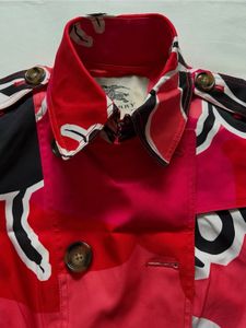 Abstract Print Trench Coat