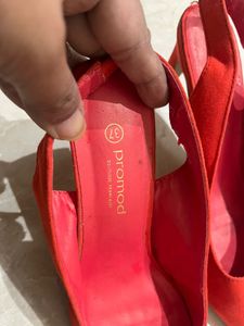 Pramod Red Slingback Heels - Used Once