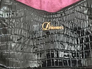 Chic Black Croc Embossed Hobo Bag