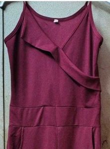 Maroon Jumpsuit + Glitter Crop Jacket