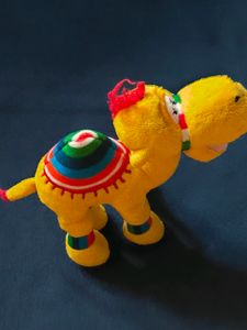 Vintage Yellow Camel Plush Toy