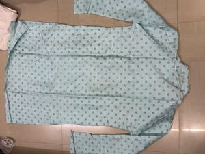 Men's Light Blue Printed Kurta Set