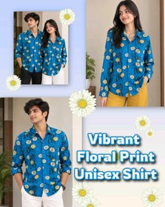 Vibrant Floral Print Unisex Shirt