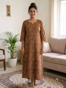 Comfortable Brown Floral Print Kurta