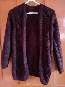 Burgundy Knit Cardigan