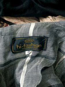 Striped Grey Button-Down Top