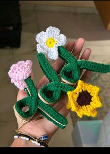 Crochet Flower Hair Clips - Set of 3