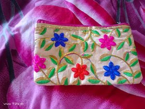 Embroidered Clutch Pouch