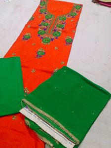 Orange SUIT With Green Bottom
