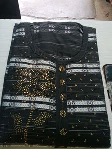Embellished Black Tunic Top
