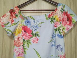 Primark Fitted Floral Midi Dress For Womens