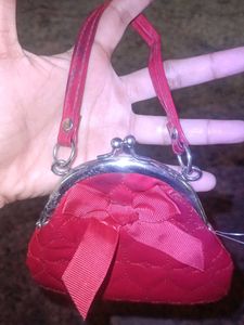Cute Red Quilted Coin Purse