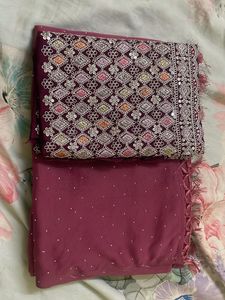 Embellished Silk Blend Saree