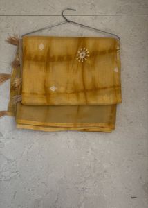 Pure Cotton Yellow Saree with Tassel