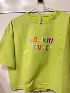 Lime Green "Lookin Cute" Graphic Tee