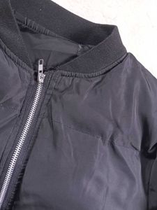 Black Puffer Bomber Jacket