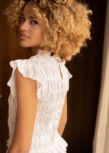 Chic White Smocked Top